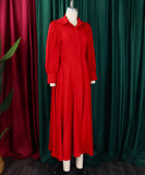 Solid Color Long Sleeve Swing Dress in Light Pink Black Red White