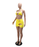 Three-Piece Beach Vacation Bikini Set for Women in Bright Colors
