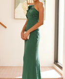 Fashionable One Shoulder Slimming Dress in Vibrant Colors