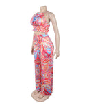 Stylish High-Necked Vest and High-Waisted Trousers Set