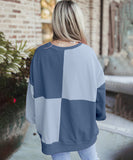 Casual Patchwork Collar Long Sleeve Pullover Soft And Cozy