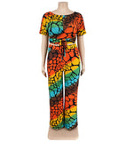 Chic Printed Knit Fashion Casual Strap Two-Piece Set Delight