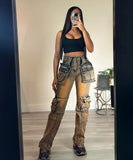 Fashionable Multi-Pocket Patchwork Accordion Jeans for Men