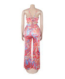Stylish High-Necked Vest and High-Waisted Trousers Set