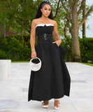 Classic Wrap Dress With Belted Flared Silhouette For Women