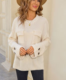 Relaxed Round Neck Sweater For Everyday Comfort Wear