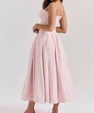 Sexy Sleeveless Plunging Dress Solid Color Polyester