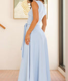 Elegant Sexy Tie Dress in Solid Colors for Effortless Style