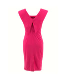 Sleeveless Square Neck Back Zipper Split Dress Rose