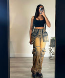 Fashionable Multi-Pocket Patchwork Accordion Jeans for Men
