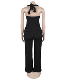 High Waisted Bandeau Sleeveless One Piece Pants for Women