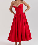 Sexy Sleeveless Plunging Dress Solid Color Polyester