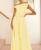 Elegant Sexy Tie Dress in Solid Colors for Effortless Style