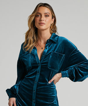 Luxurious Velvet Long Sleeve Dress