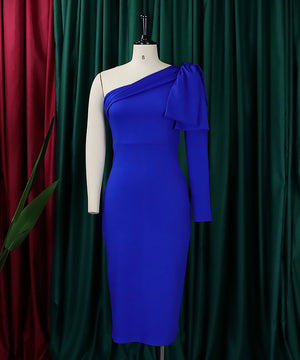 Sexy Shapewear Oblique Shoulder Dress Slimming Bodycon Evening Wear