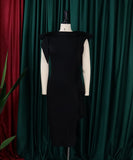 Plus Size Tight Sexy Mid-Length Dress in Blue and Black