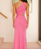 Sexy Plunging Neckline Form-Fitting Solid Color Dress