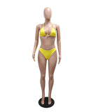 Three-Piece Beach Vacation Bikini Set for Women in Bright Colors