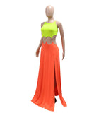 Backless High-Slit Dress in Vibrant Colors for Stunning Looks
