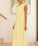 Elegant Sexy Tie Dress in Solid Colors for Effortless Style