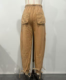 Loose Straight Leg Jeans With Drawstring Tie And Bow Detail