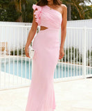 Fashionable One Shoulder Slimming Dress in Vibrant Colors