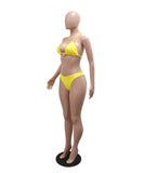Three-Piece Beach Vacation Bikini Set for Women in Bright Colors