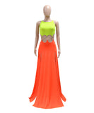 Backless High-Slit Dress in Vibrant Colors for Stunning Looks