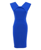 Sleeveless Square Neck Back Zipper Split Dress Rose