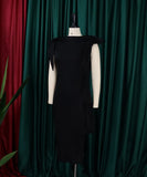 Plus Size Tight Sexy Mid-Length Dress in Blue and Black