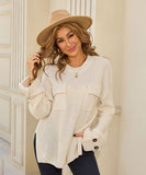 Relaxed Round Neck Sweater For Everyday Comfort Wear