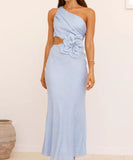Sexy Plunging Neckline Form-Fitting Solid Color Dress