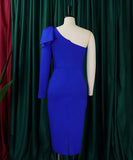 Sexy Shapewear Oblique Shoulder Dress Slimming Bodycon Evening Wear