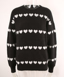 Classic Women Heart Pattern Knit Sweater Trendy Pullover