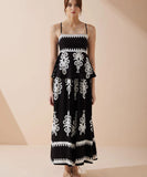 Ethnic Style Backless Halter Pants Set Figure Hugging