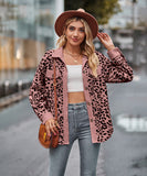 Leopard Print Buttoned Long-Sleeve Jacket With Versatile Styling