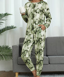 Large Size Tie-Dye Long Sleeve Home Wear Set for Comfort