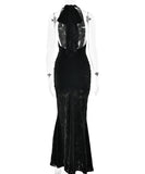 Sexy Deep V-Neck Revealing Backpack Style Hip Dress For Confident Outings