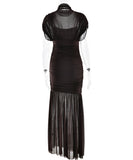 Sexy Mesh See-Through High-Waist Dress Flattering Silhouette With Stretch Comfort For Nightlife