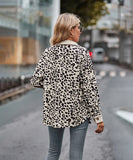 Leopard Print Buttoned Long-Sleeve Jacket With Versatile Styling