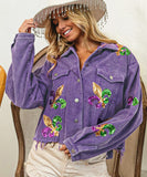 Classic Relaxed Fit Iridescent Sequin Jacket Coat Luxe