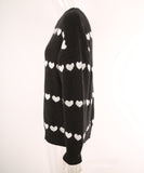 Classic Women Heart Pattern Knit Sweater Trendy Pullover