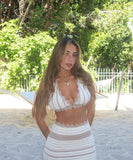 Striped Bikini Casual Vest Top Set for Trendy Summer Looks