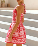 Stylish Women's Printed Halter Dress in Vibrant Colors