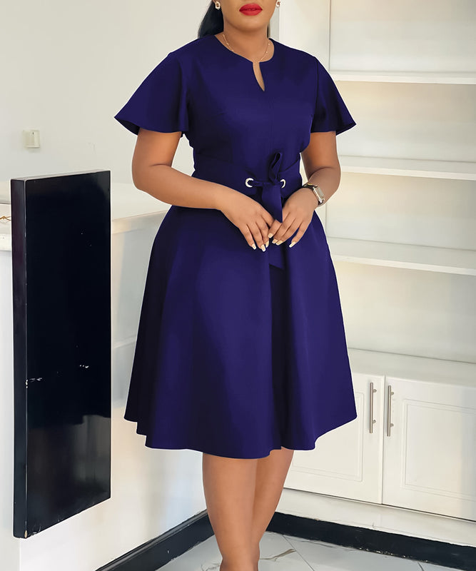 Plus Size Solid Color Dress