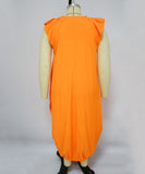 Plus-Size Loose Dress Double-Pocket Relaxed Fit Casual