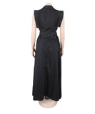 Two Piece Solid Color Sleeveless Dress And Skirt Set Slit