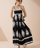 Ethnic Style Backless Halter Pants Set Figure Hugging