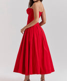 Sexy Sleeveless Plunging Dress Solid Color Polyester