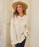 Relaxed Round Neck Sweater For Everyday Comfort Wear